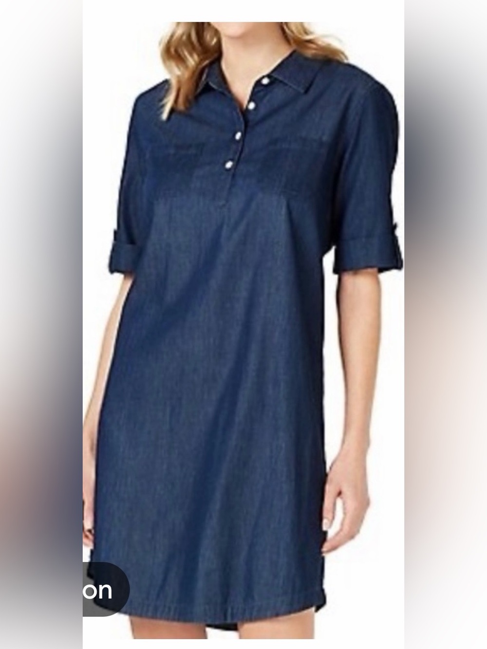 Karen Scott Indigo Chambray Tunic